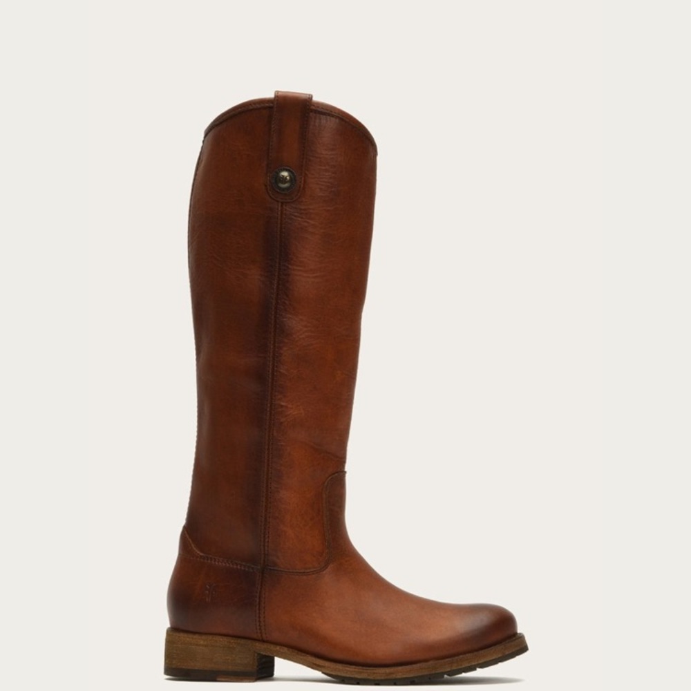 Frye Melissa Button Cognac Leather Knee High Boot - Picture 3 of 16